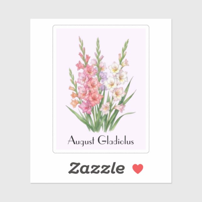 Pegatina Flores de Gladiolo de Agosto Sticker (Hoja)