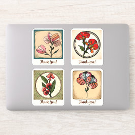 Pegatina Flores de guisantes dulces Groovy Retro Personaliz