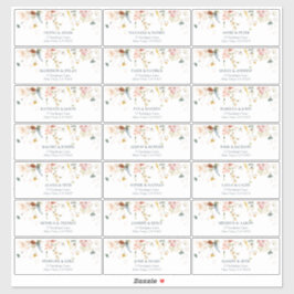 Pegatina Flores de Jardín Acuarela Dirección del Invitado