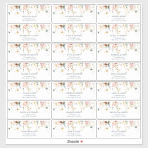 Pegatina Flores de jardín Acuarela Dirección del invitado