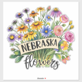 Pegatina Flores de Nebraska - Flores Silvestres de Nebraska
