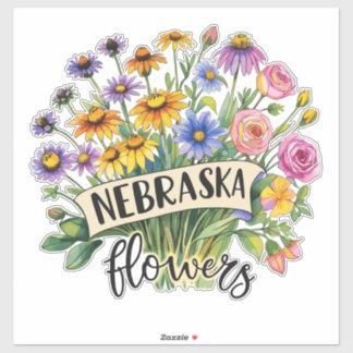 Pegatina Flores de Nebraska - Flores Silvestres de Nebraska