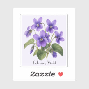 Pegatina Flores de Violeta de Febrero Sticker