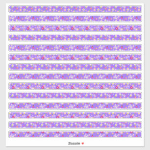 Pegatina Flores diminutas con bordes púrpura estrechos