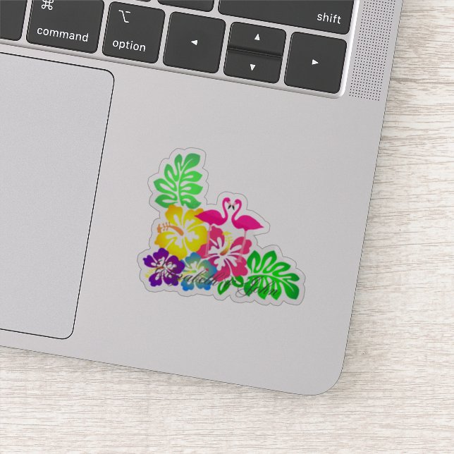 Pegatina Flores rosadas, flores tropicales - Personalizadas (Detalle)
