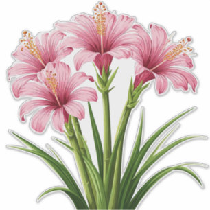 Pegatina Flores rosadas vibrantes