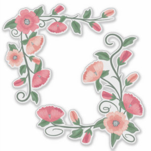 Pegatina Flores rosas Rubor Vines