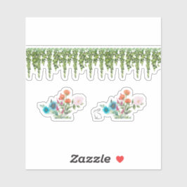 Pegatina Flores silvestres e hiedra