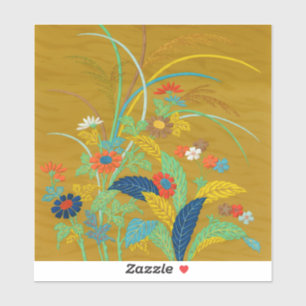 Pegatina Flores silvestres florales japonesas vintage G.A. 