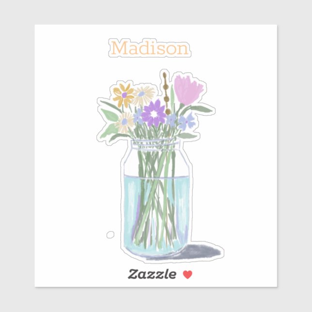 Pegatina Flores silvestres raras y extravagantes de bonito  (Hoja)