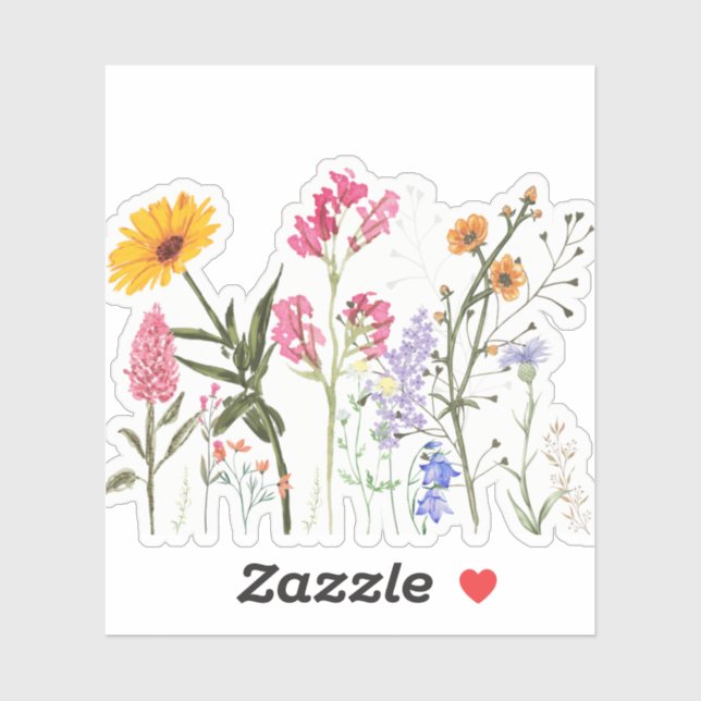 Pegatina Flores silvestres , Vintage Botanical , (Hoja)