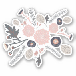 Pegatina Flores tiradas Motif Rosa Negro Gris Jugador