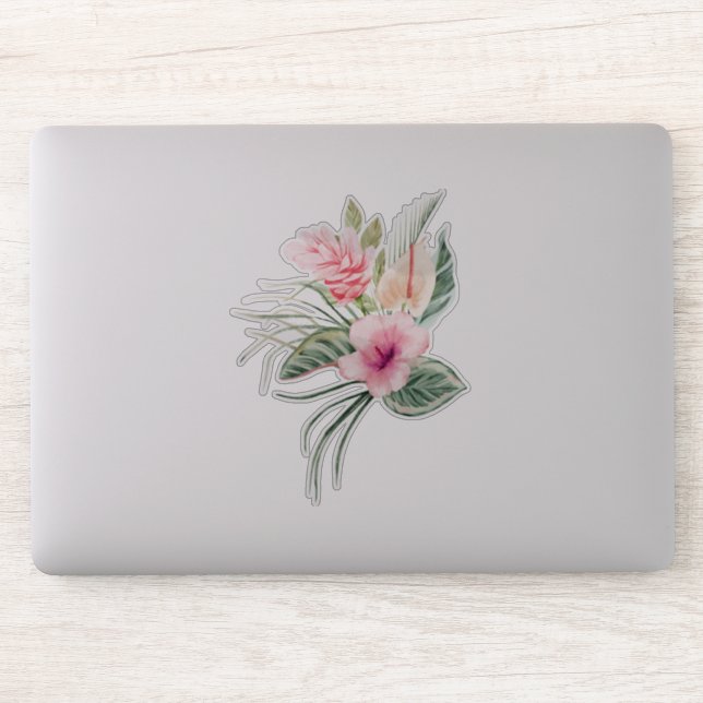 Pegatina Flores Tropicales Chic (Ordenador)