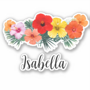 Pegatina Flores tropicales hawaianas Hibiscus Decal Pegatin