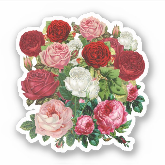 Pegatina Flores Vintage (Anverso)