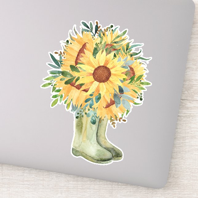 Pegatina Flores y boots rusos (Detalle)