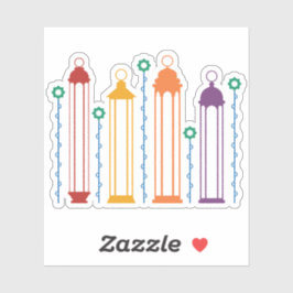 Pegatina Flores y faroles