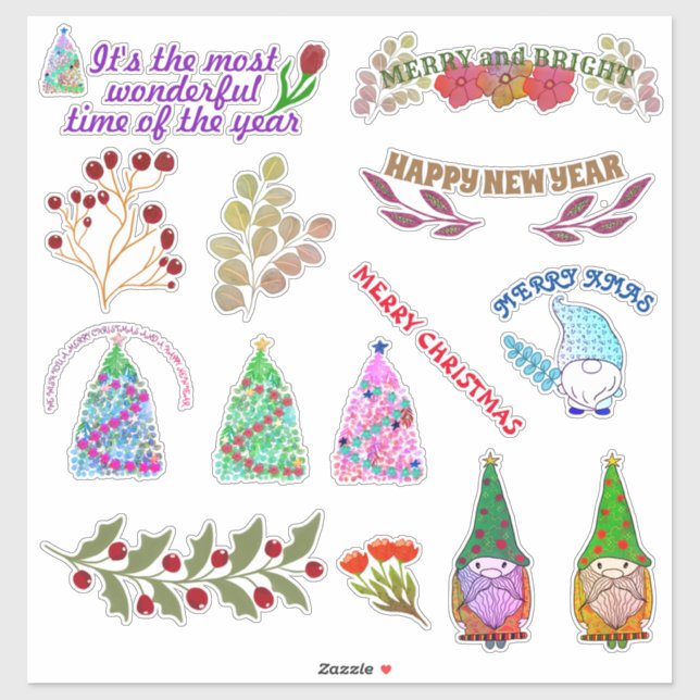 Pegatina FLORES Y SALIDAS DE navidades (Hoja)