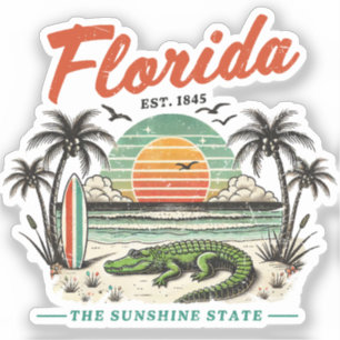 Pegatina Florida, El Estado Sunshine - Sunset Beach Scene