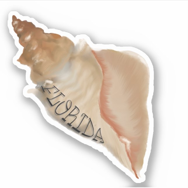 Pegatina Florida Horse Conch Shell (Anverso)