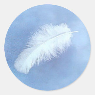 Pegatina flotante de plumas blancas
