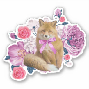 Pegatina Flower Fox