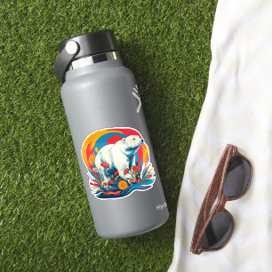 Pegatina Flower Power Polar Bear