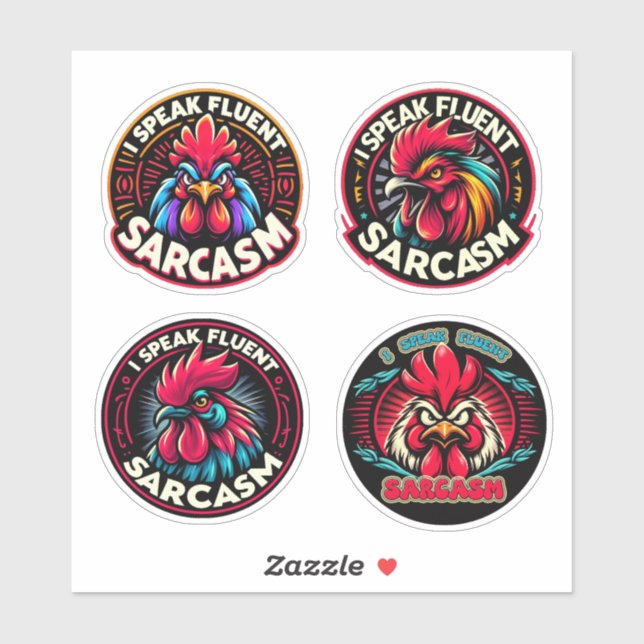 Pegatina "Fluent Sarcasm" 4-Pack Sticker Bundle (Hoja)