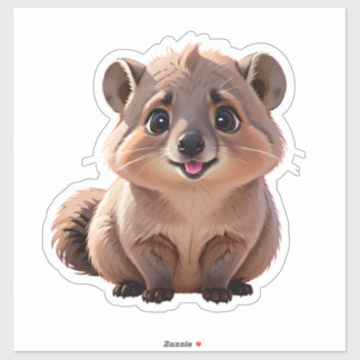 Pegatina Fluffy Racoon