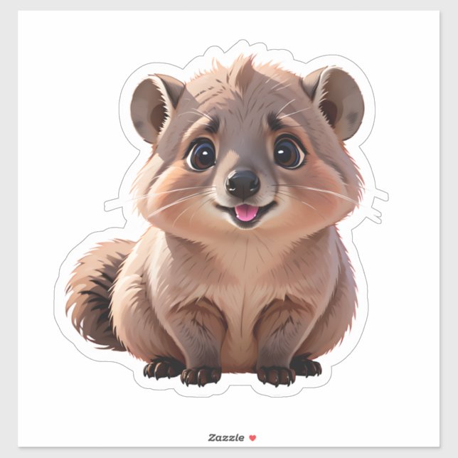 Pegatina Fluffy Racoon (Hoja)