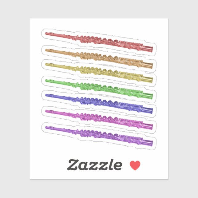 Pegatina Flútas arcoiris coloridas (Hoja)