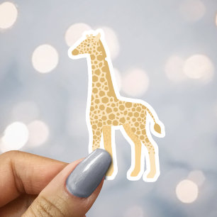 Pegatina Foca de Sobre de Safari de Jirafa Amarilla Neutral