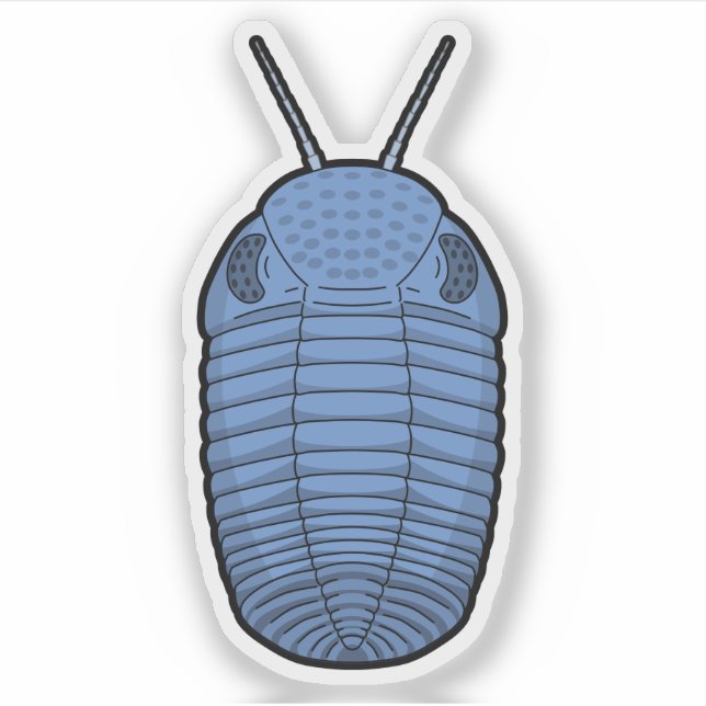 Pegatina Focaópsido Trilobite Azul - Vinilo de Animal Prehi (Anverso)