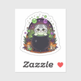 Pegatina Fold Cauldron - Halloween de Bruja de Plego Escoce