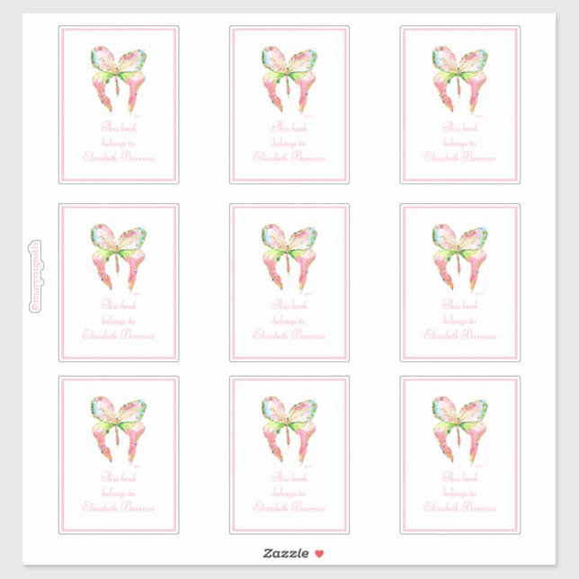 Pegatina Folleto de mariposa rosa de Grove (Hoja)