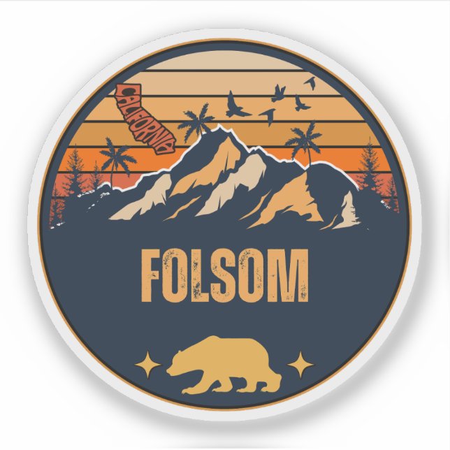 Pegatina Folsom, California (Anverso)