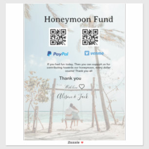 Pegatina Fondo de luna de miel venomo paypal donación Q R p