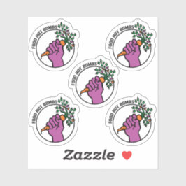 Pegatina Food Not Bombs logo sticker pack w/text