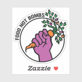 Pegatina Food Not Bombs logo w/text