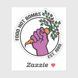 Pegatina Food Not Bombs logo w/text & year