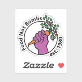 Pegatina Food Not Bombs logo with text