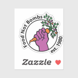 Pegatina Food Not Bombs logo with text