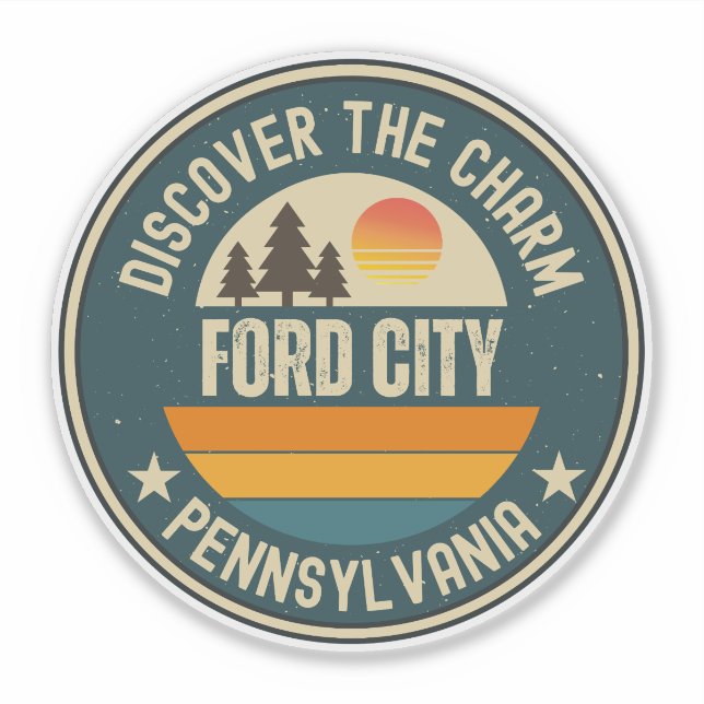 Pegatina Ford City, Pensilvania (Anverso)