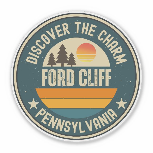 Pegatina Ford Cliff, Pensilvania (Anverso)