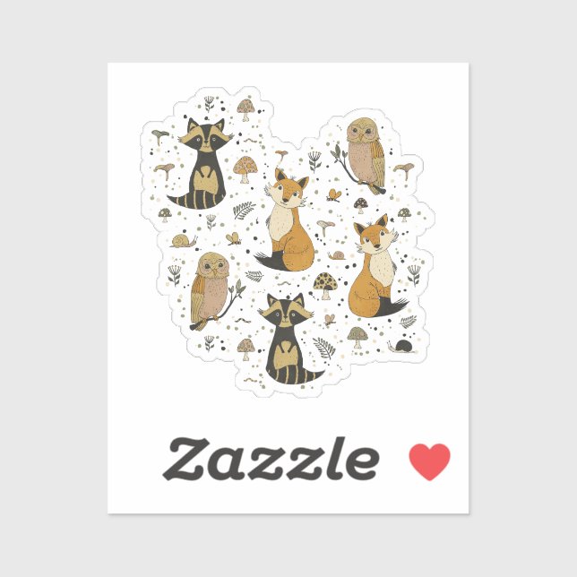Pegatina Forest animals (Hoja)