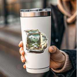 Pegatina Forest Camper Van Vinyl Sticker | Camping Sticker