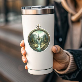 Pegatina Forest Compass Vinyl Sticker | Die-Cut Sticker