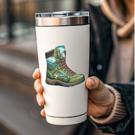 Pegatina Forest Hiking Boot Vinyl Sticker | Die-Cut Sticker