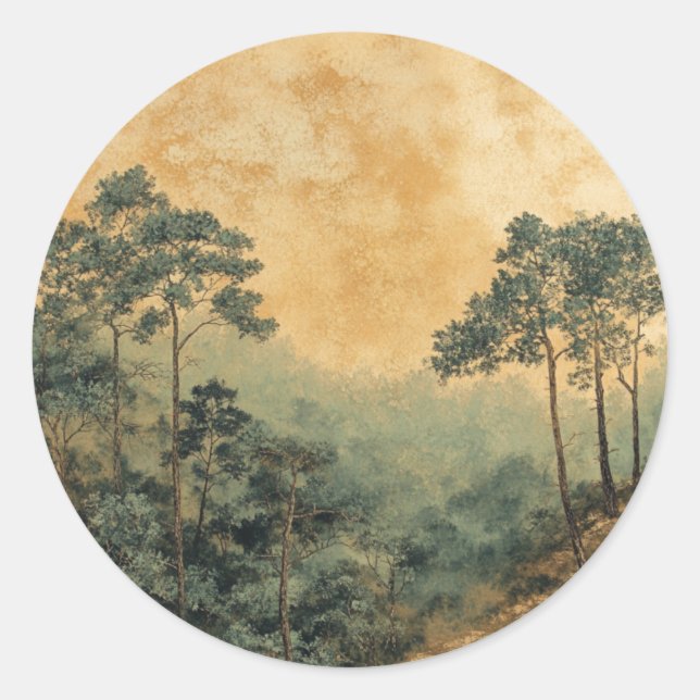 Pegatina forestal clásico analógico (Anverso)