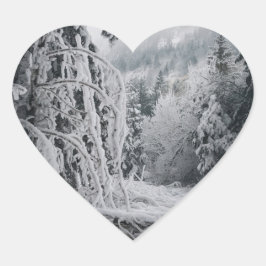 Pegatina forestal de nieve